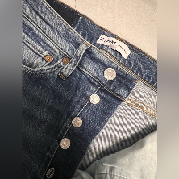 Re/Done Women’s High-Rise Straight Leg Jeans in Medium Wash - Size 27 (S) - Picture 6 of 7